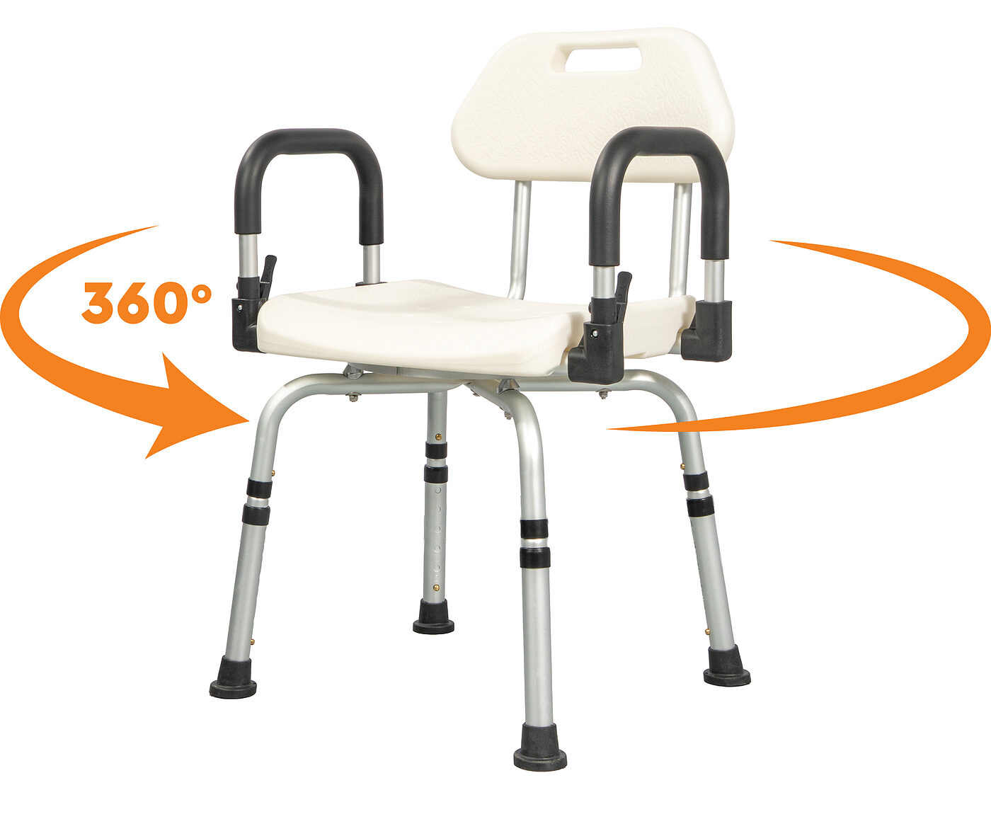 Dušas krēsls ar 360° rotējošu sēdekli