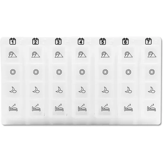 Nedēļas tablešu organizators, četras devas