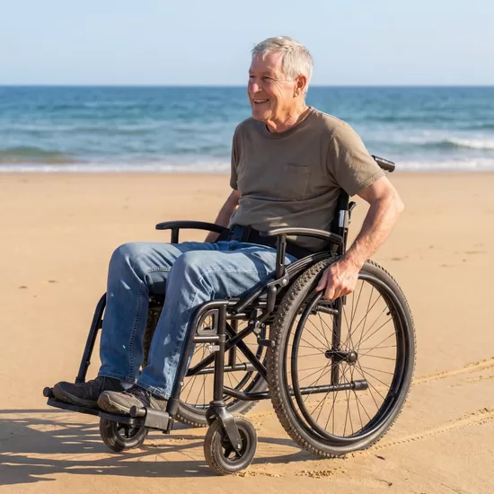 Alumīnija bezceļu ratiņkrēsls ALL-TERRAIN 46 cm 