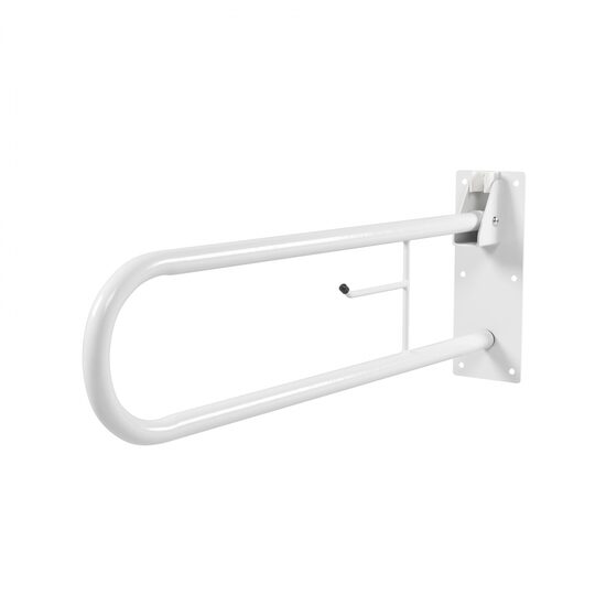 Salokāms atbalsta rokturis - kronšteins ar stiprinājumu pie sienas un tualetes papīra turētāju 06-7140