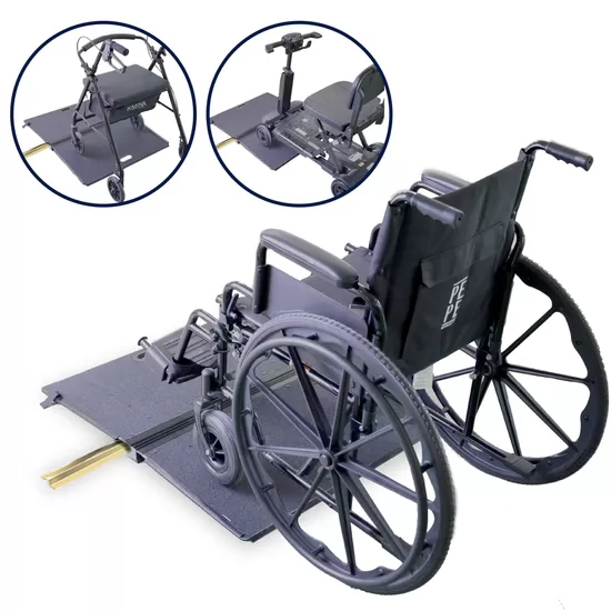 Salokāma alumīnija rampa ar neslīdošu virsmu